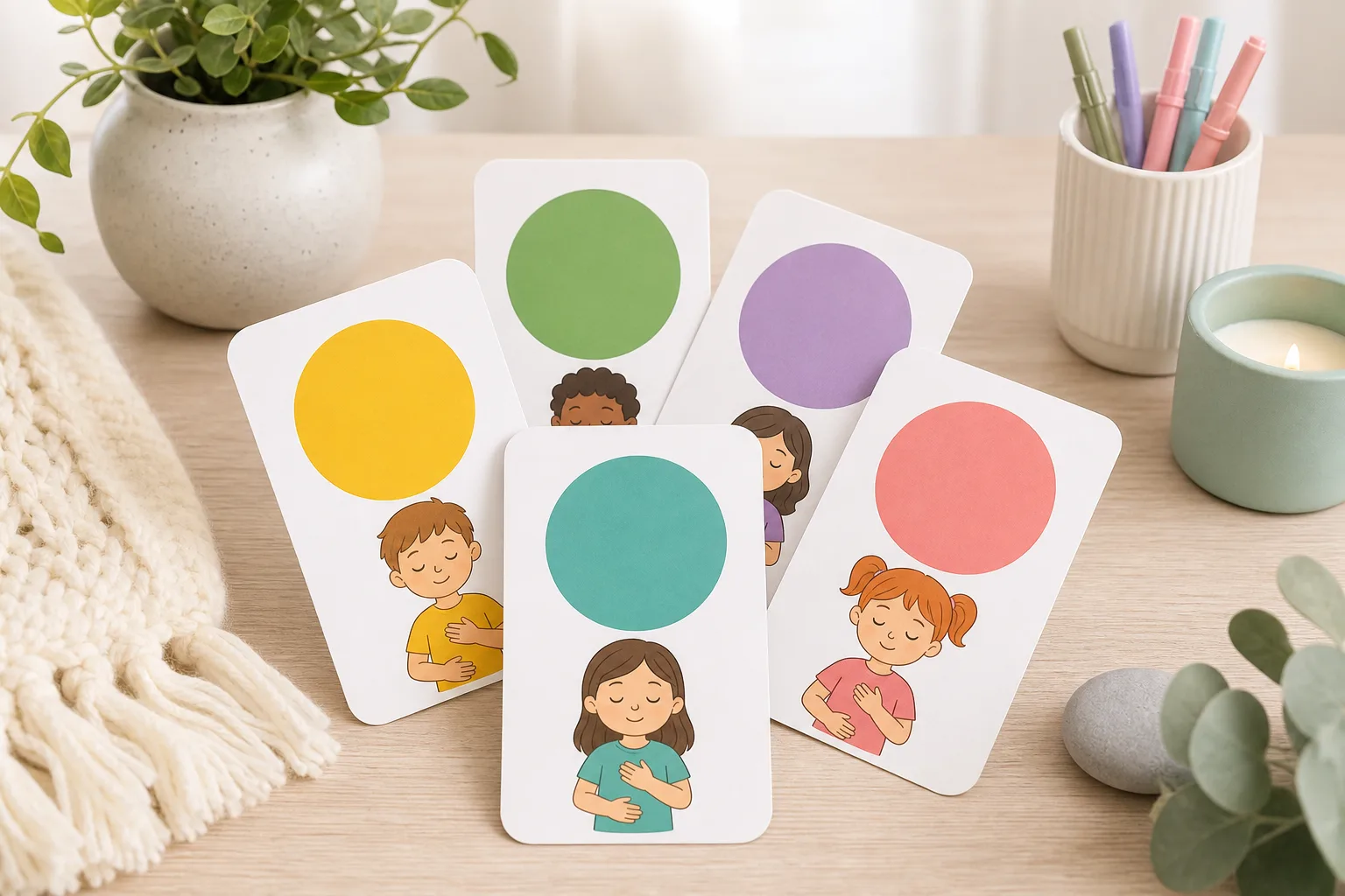 Calm Colour Breathing Cards printable preview