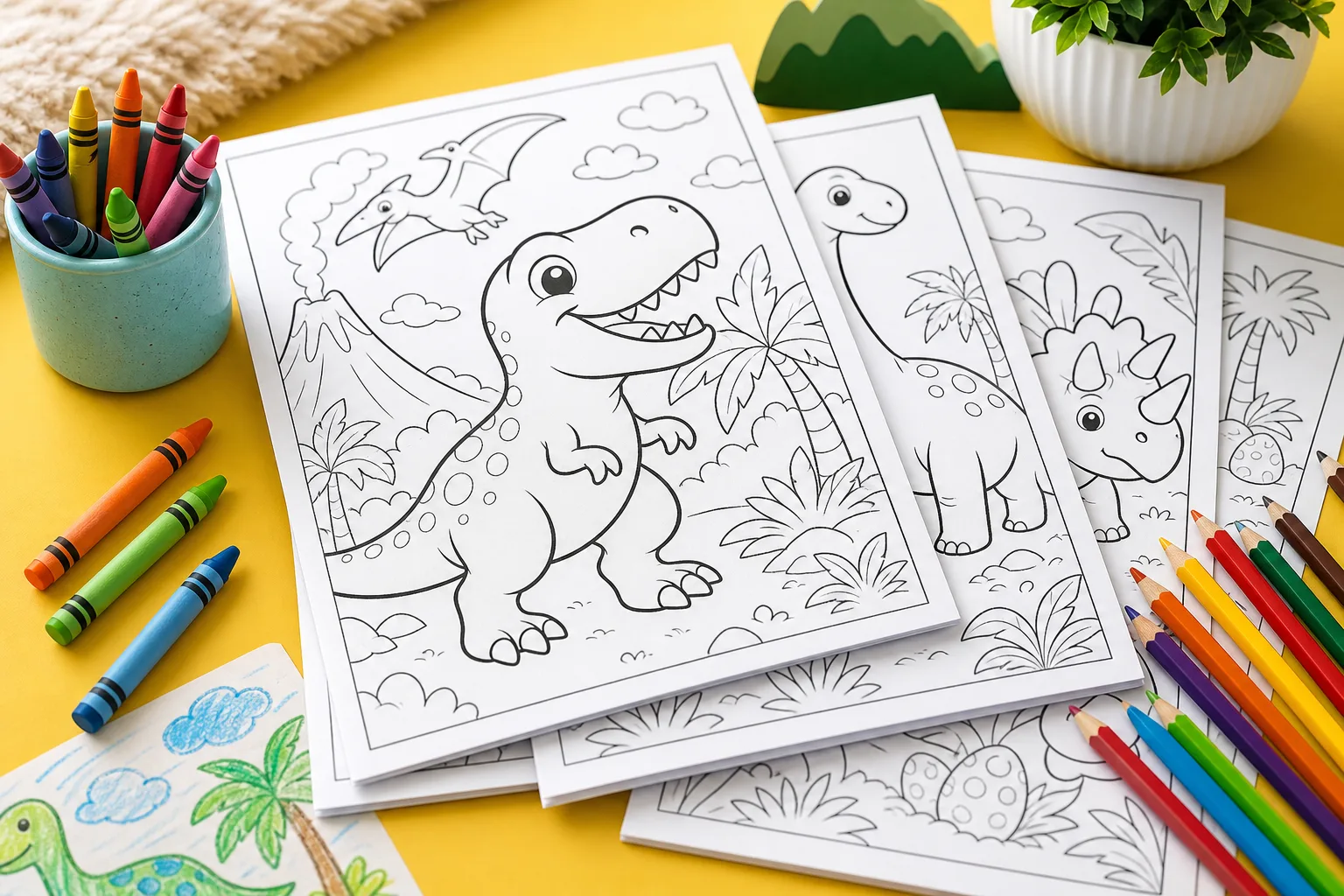 Dinosaur Colouring Pack printable preview