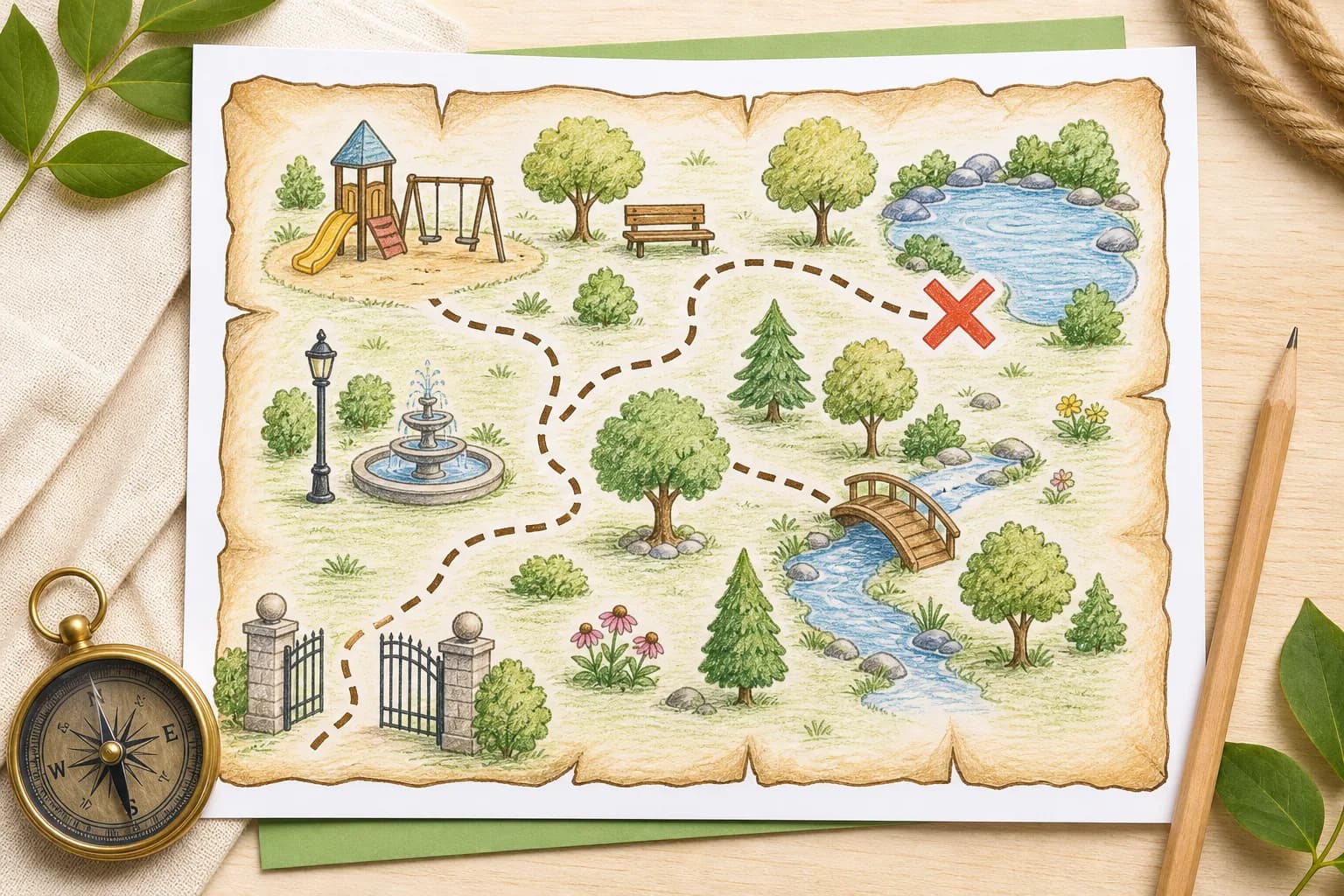 Park Treasure Map Template printable preview