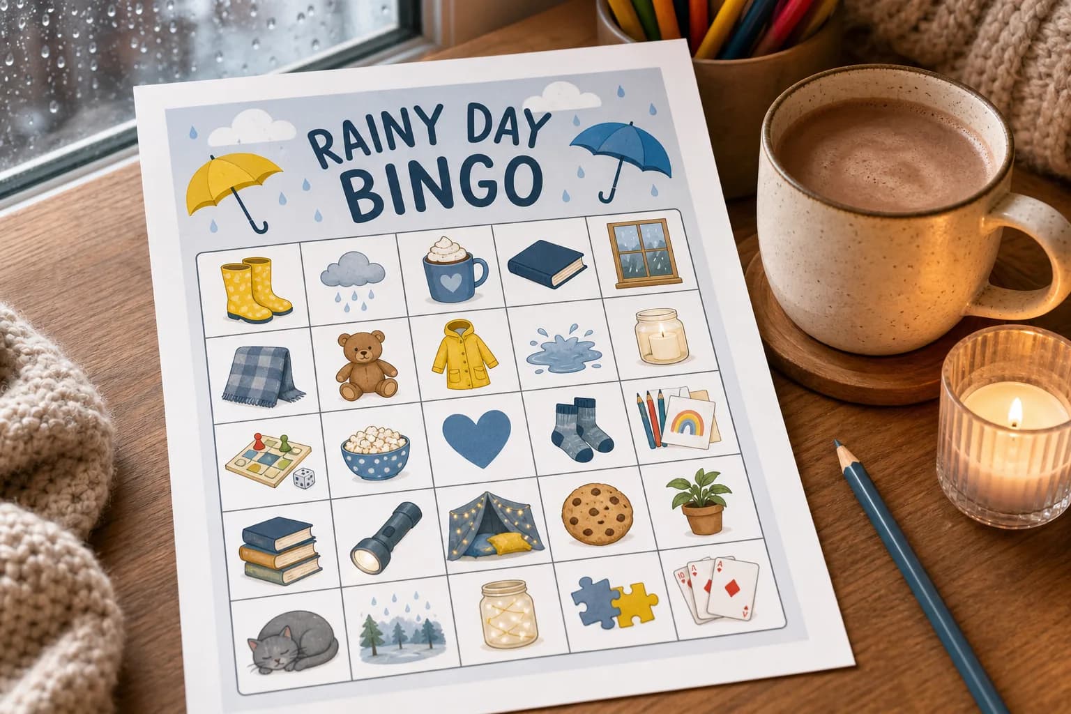 Rainy Day Bingo printable preview