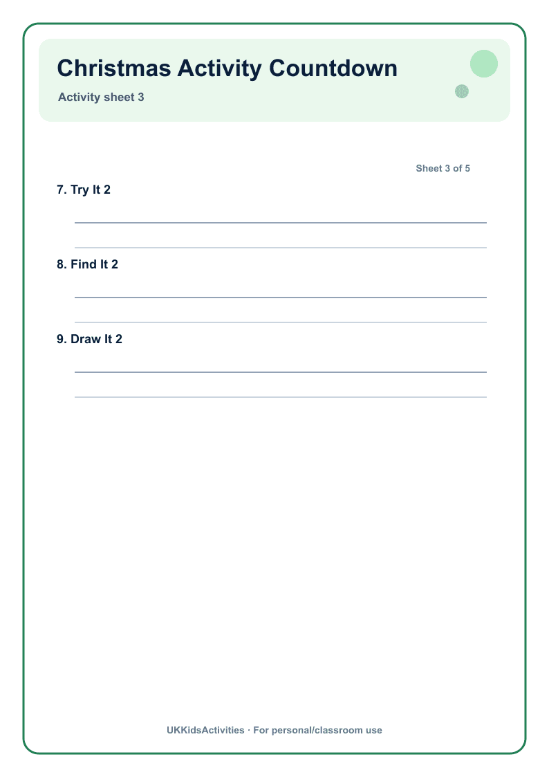 Christmas Activity Countdown page 3
