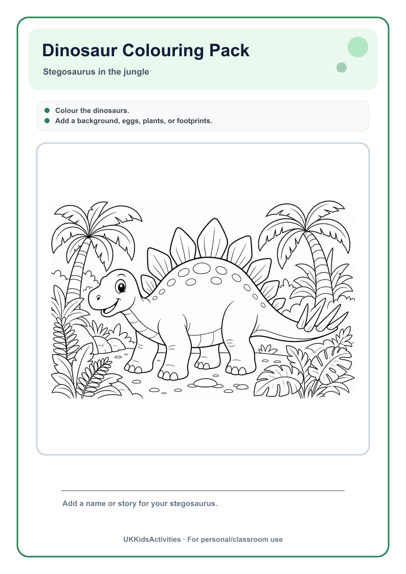 Dinosaur Colouring Pack page 1