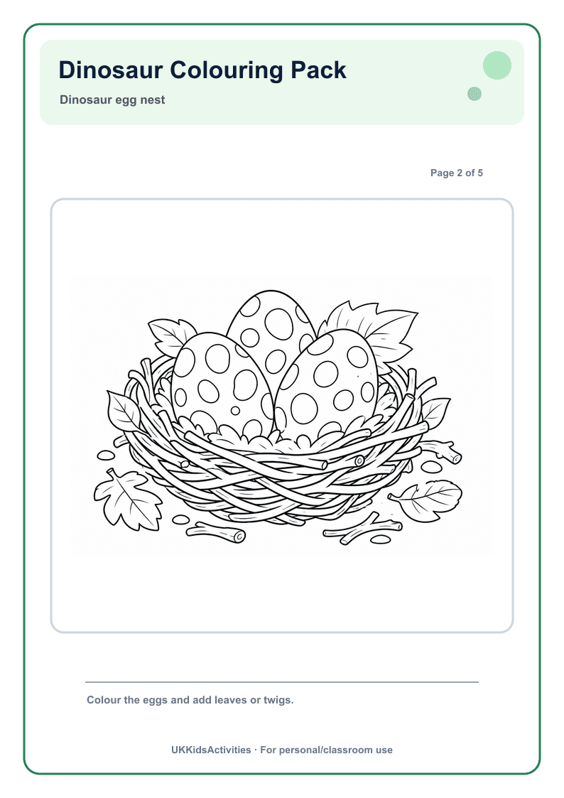 Dinosaur Colouring Pack page 2