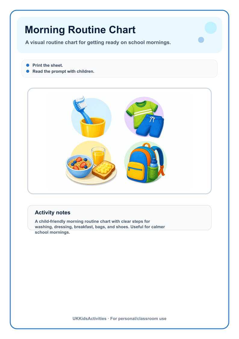 Morning Routine Chart page 1