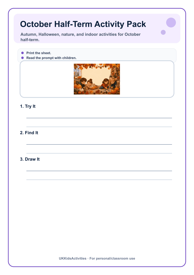 October Half-Term Activity Pack page 1
