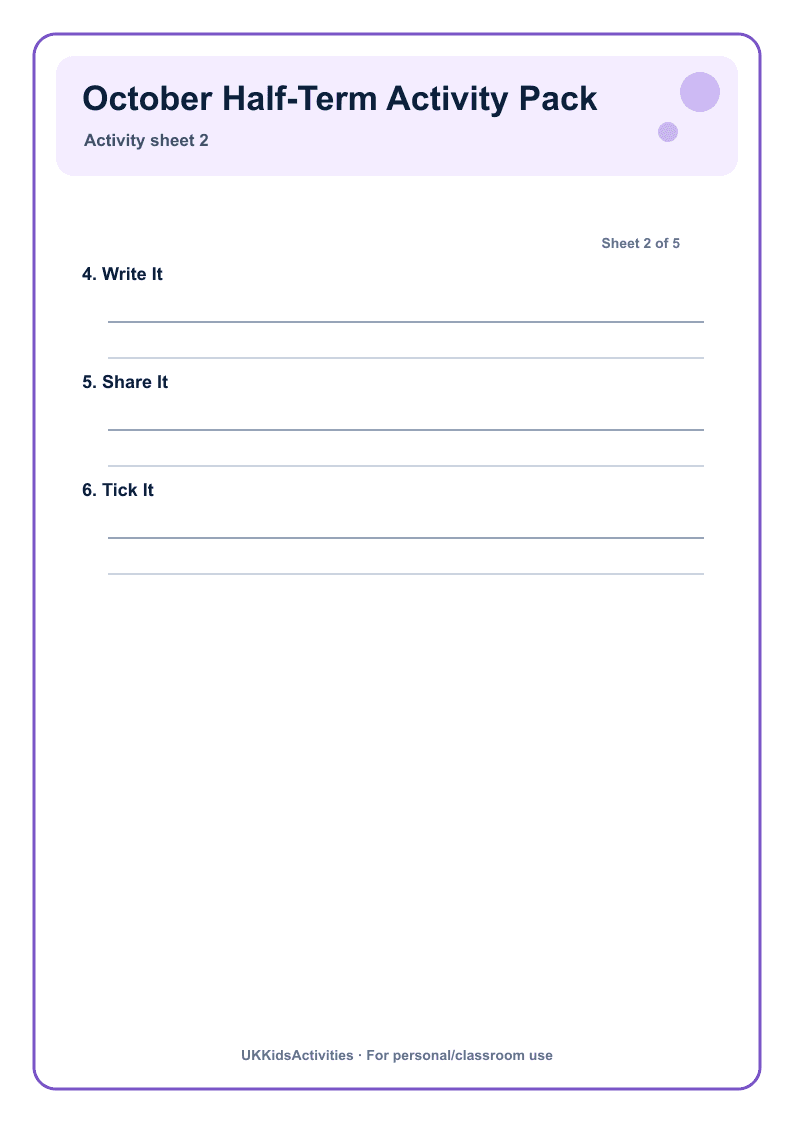 October Half-Term Activity Pack page 2