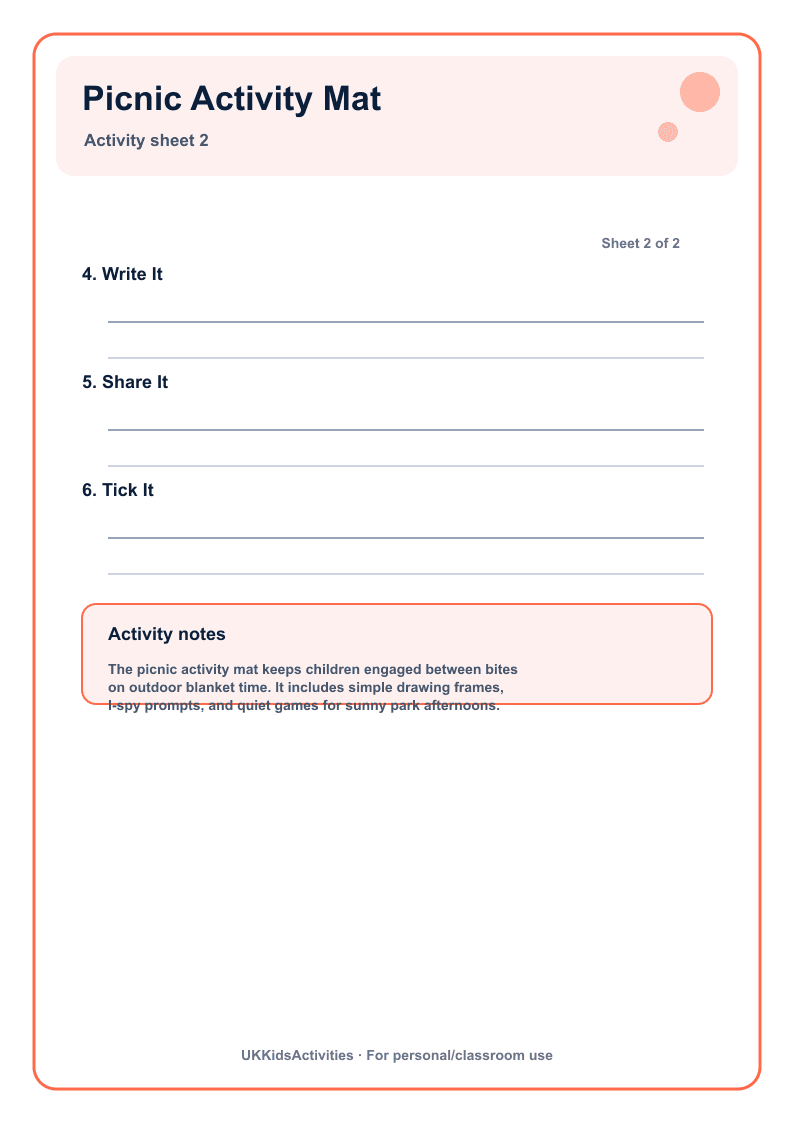 Picnic Activity Mat page 2