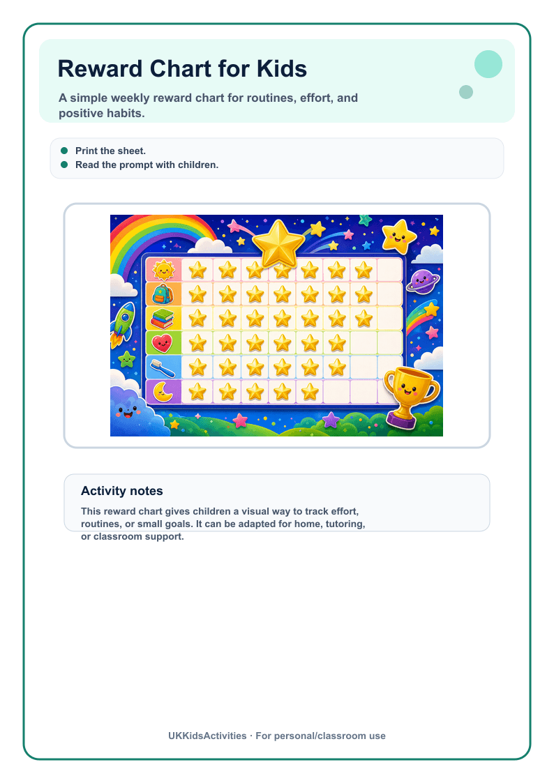 Reward Chart for Kids page 1