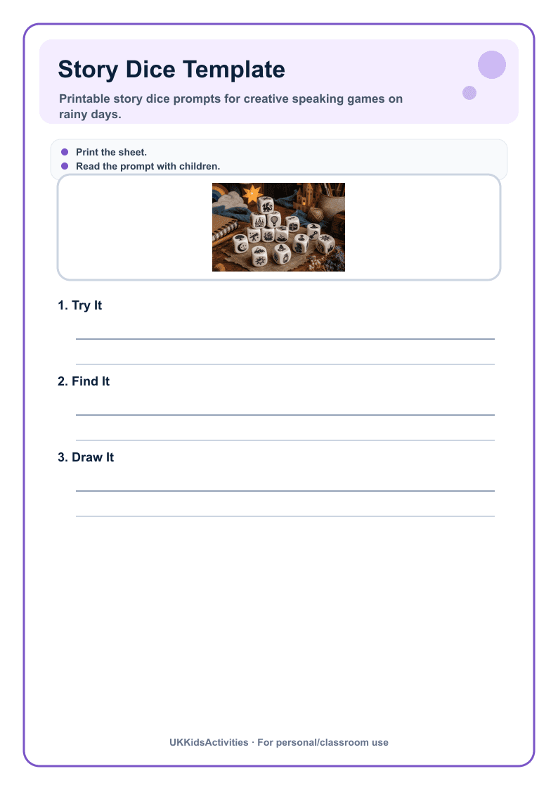 Story Dice Template page 1