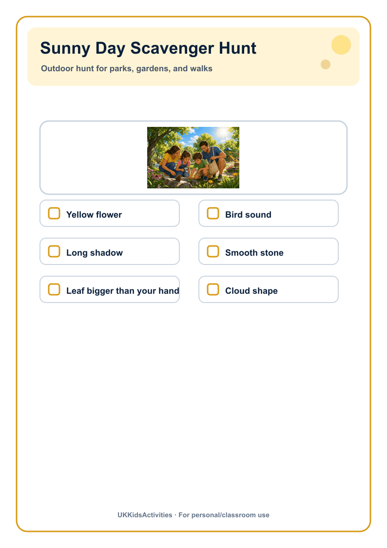 Sunny Day Scavenger Hunt page 1