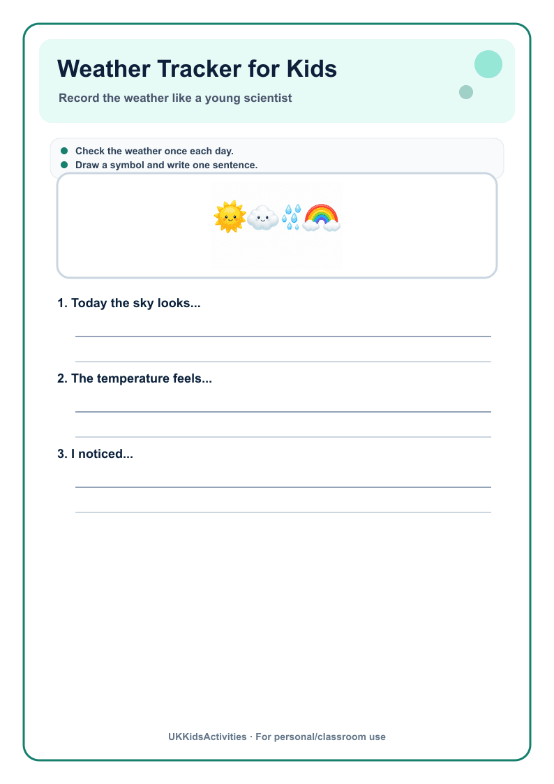 Weather Tracker for Kids page 1