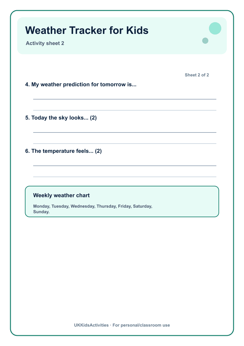 Weather Tracker for Kids page 2