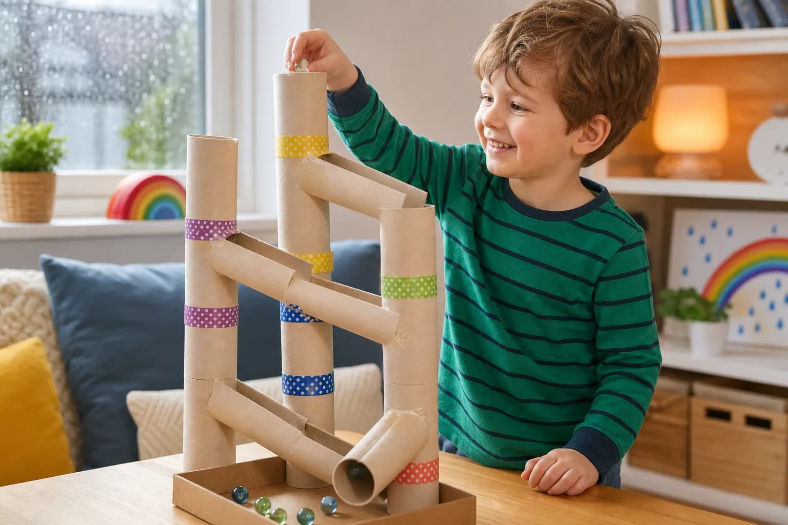 Kitchen Roll Marble Run activity image