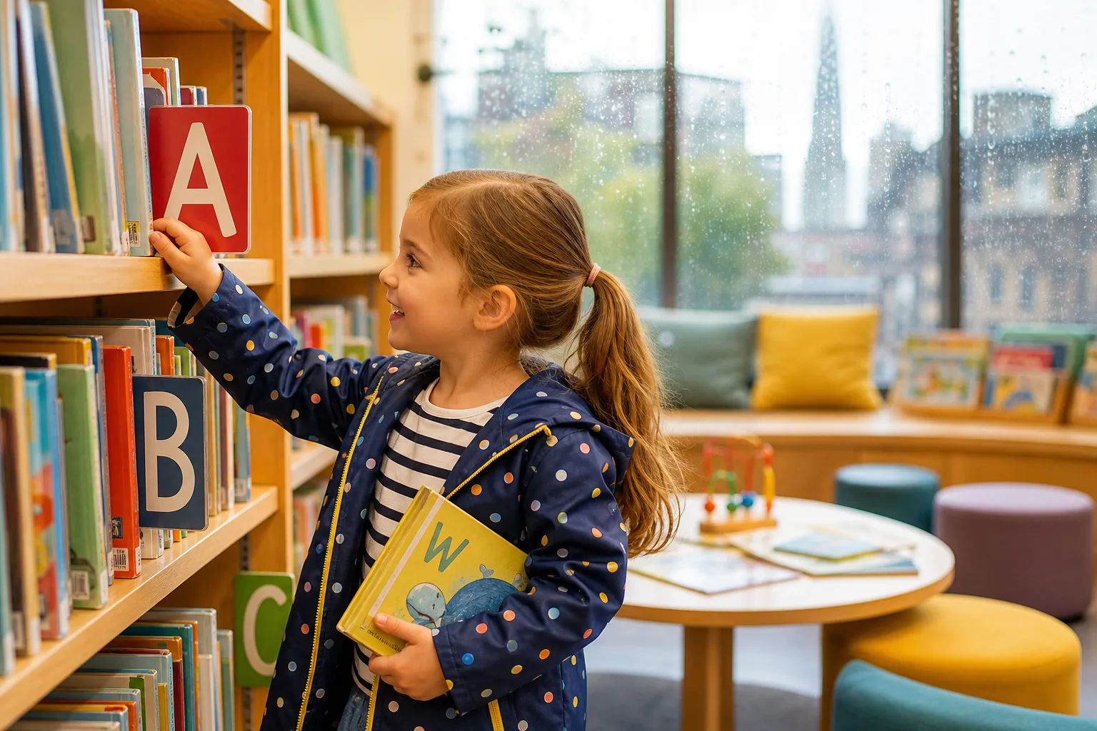 Library Alphabet Shelf Hunt activity image