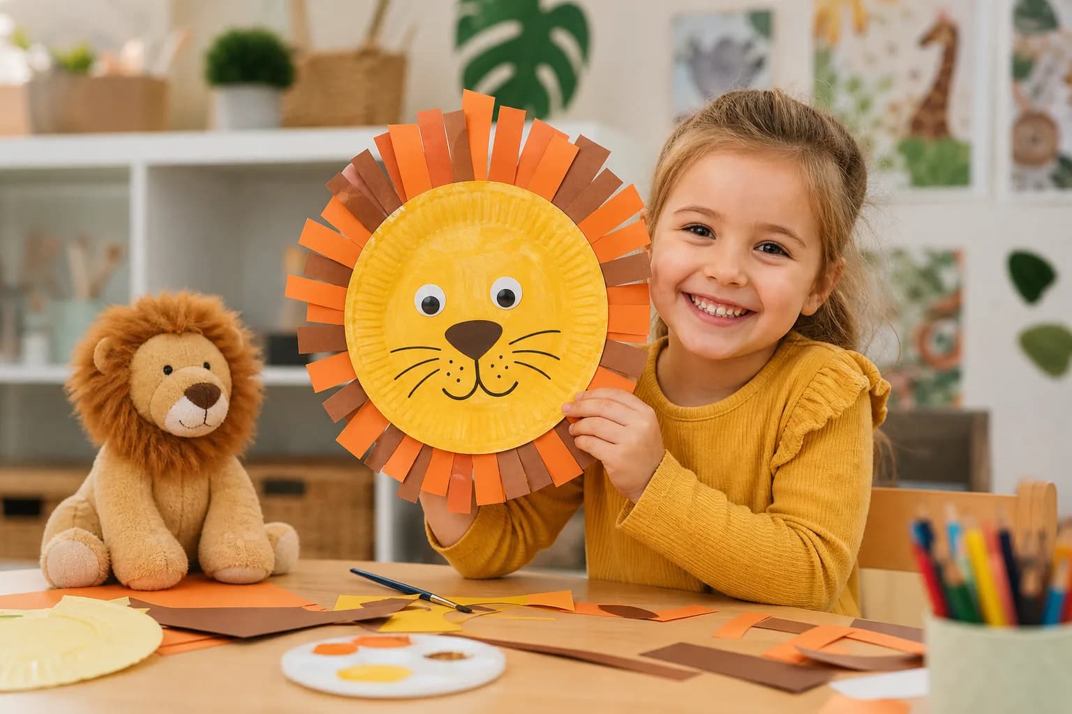 Paper Plate Lion Craft activity image