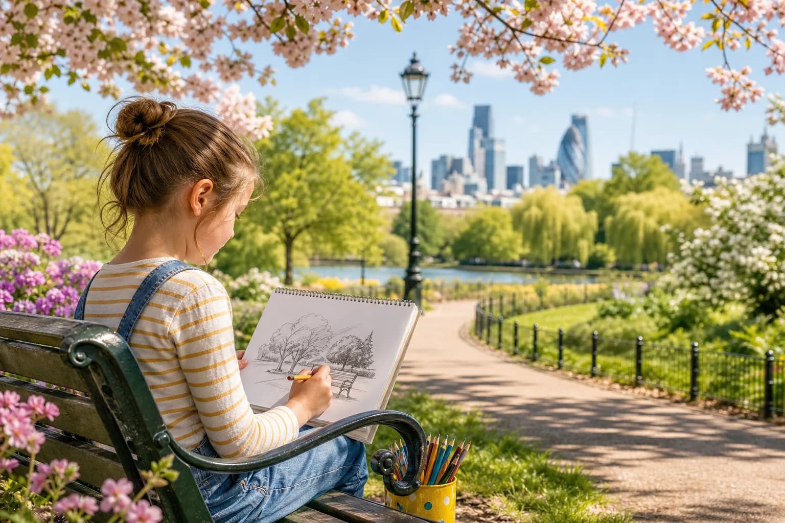 Park Bench Drawing Prompts activity image