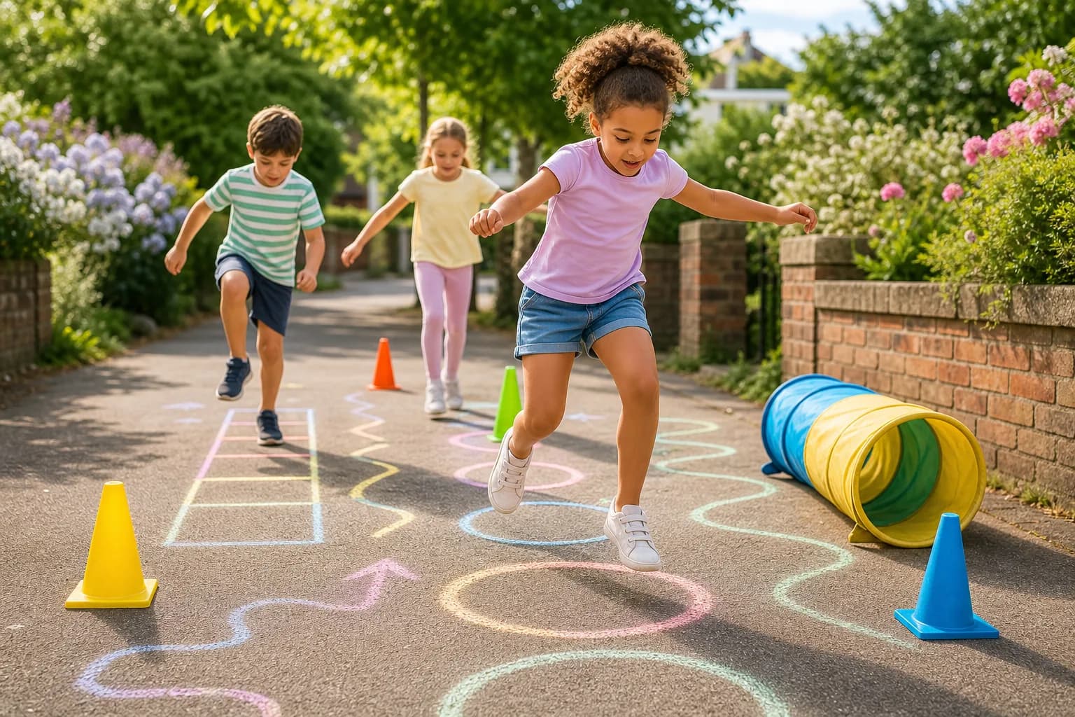 Pavement Chalk Obstacle Course activity image