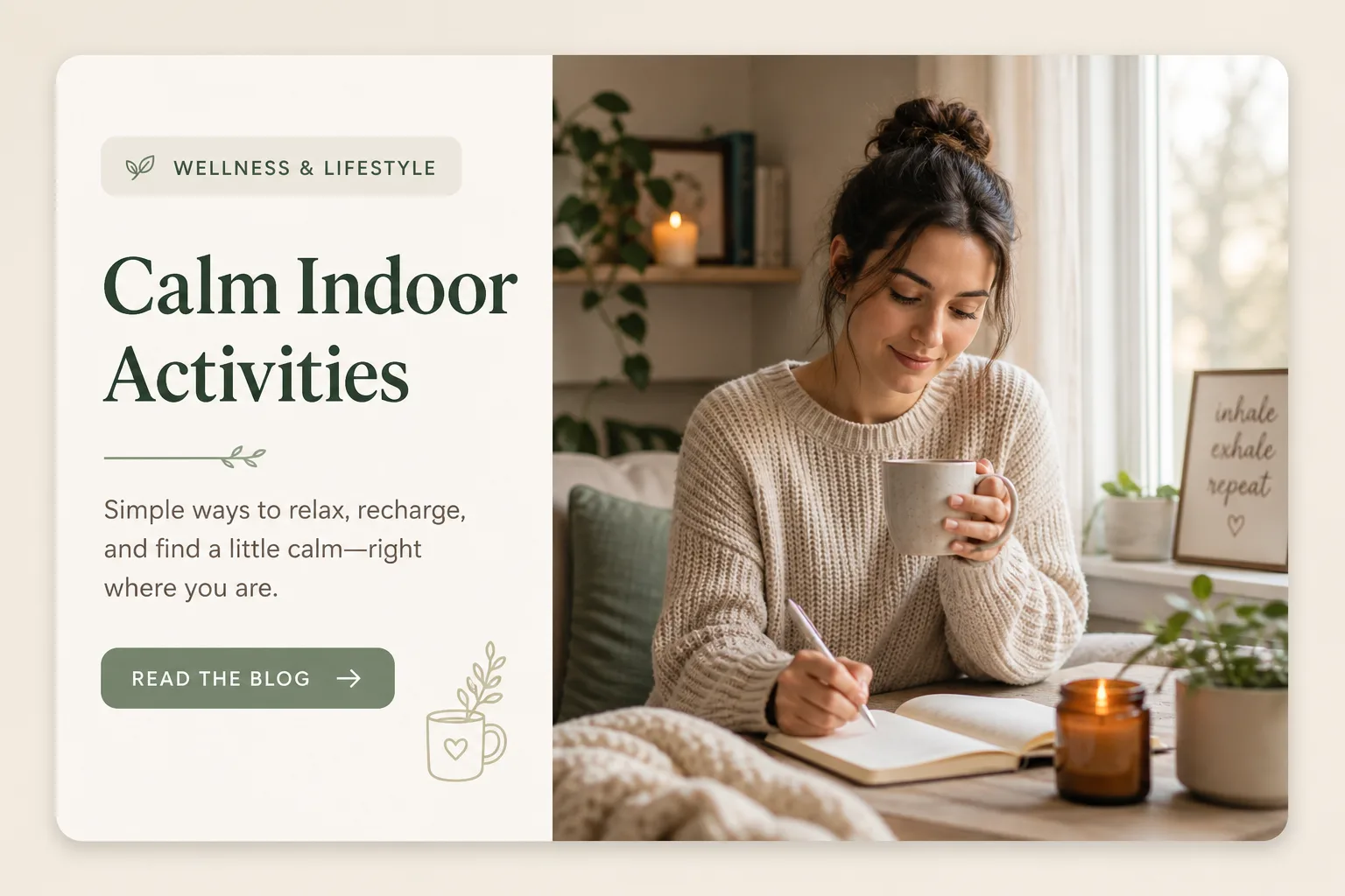 Calm indoor activities when your child needs a quieter pace blog illustration