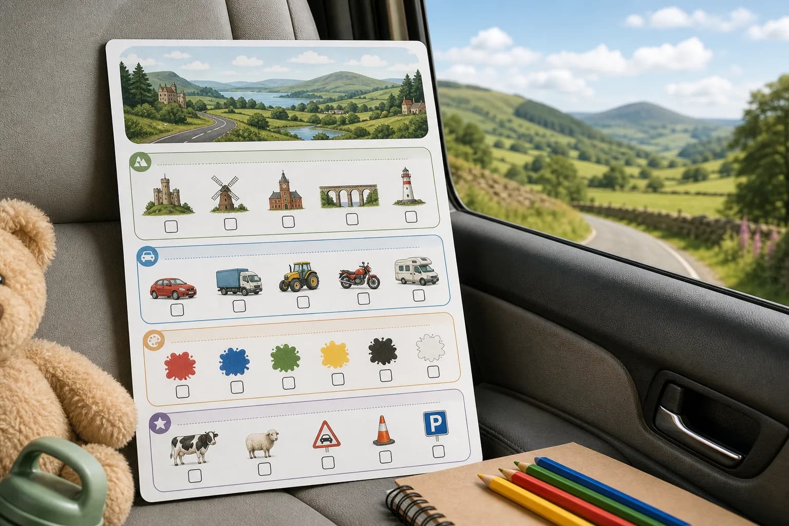 Car Journey Spotting Sheet printable preview