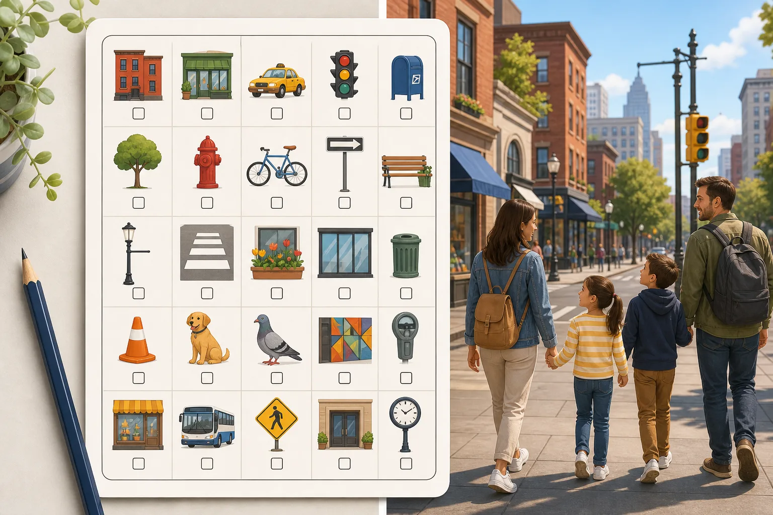 City Walk Spotting Sheet printable preview