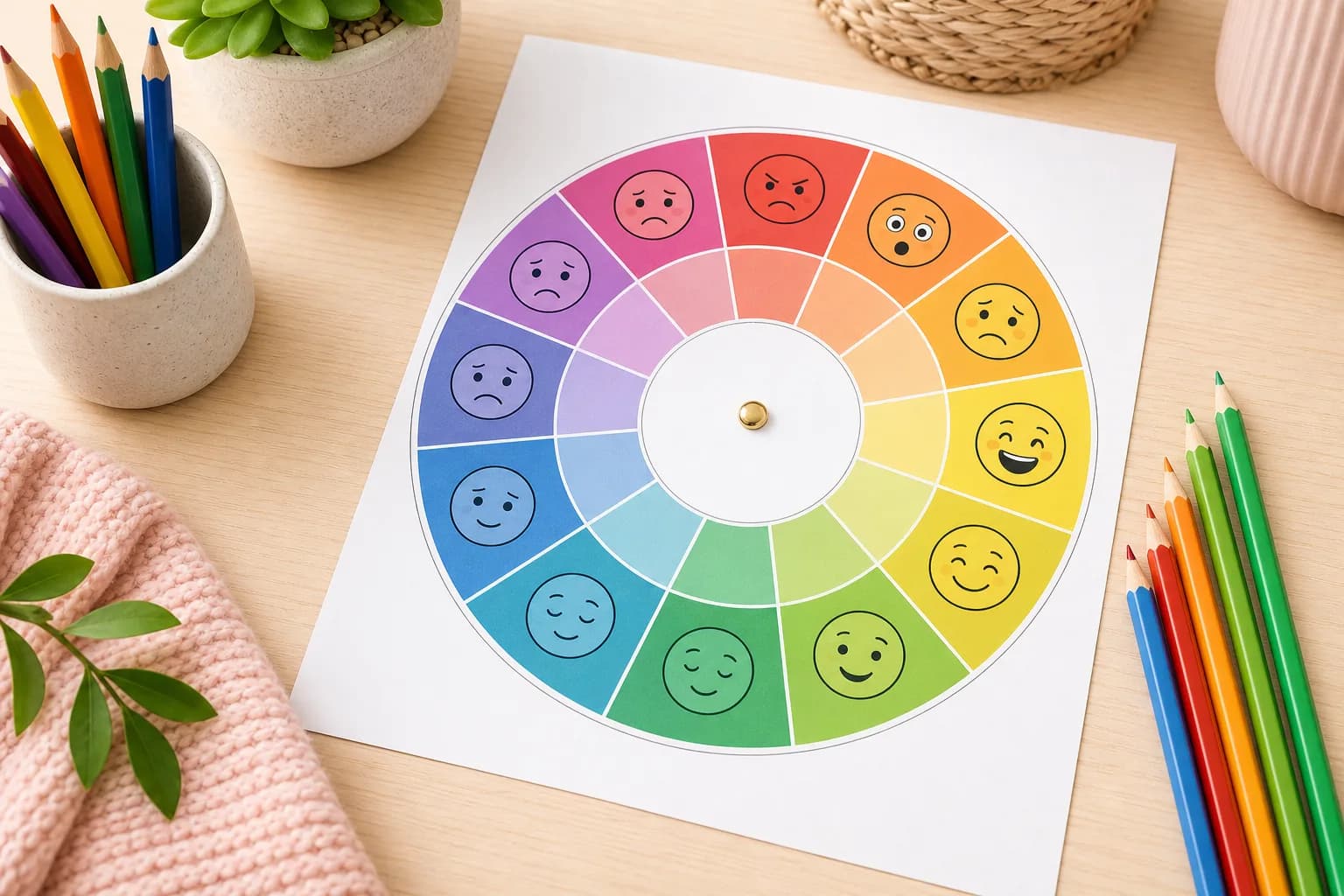 Feelings Colour Wheel printable preview