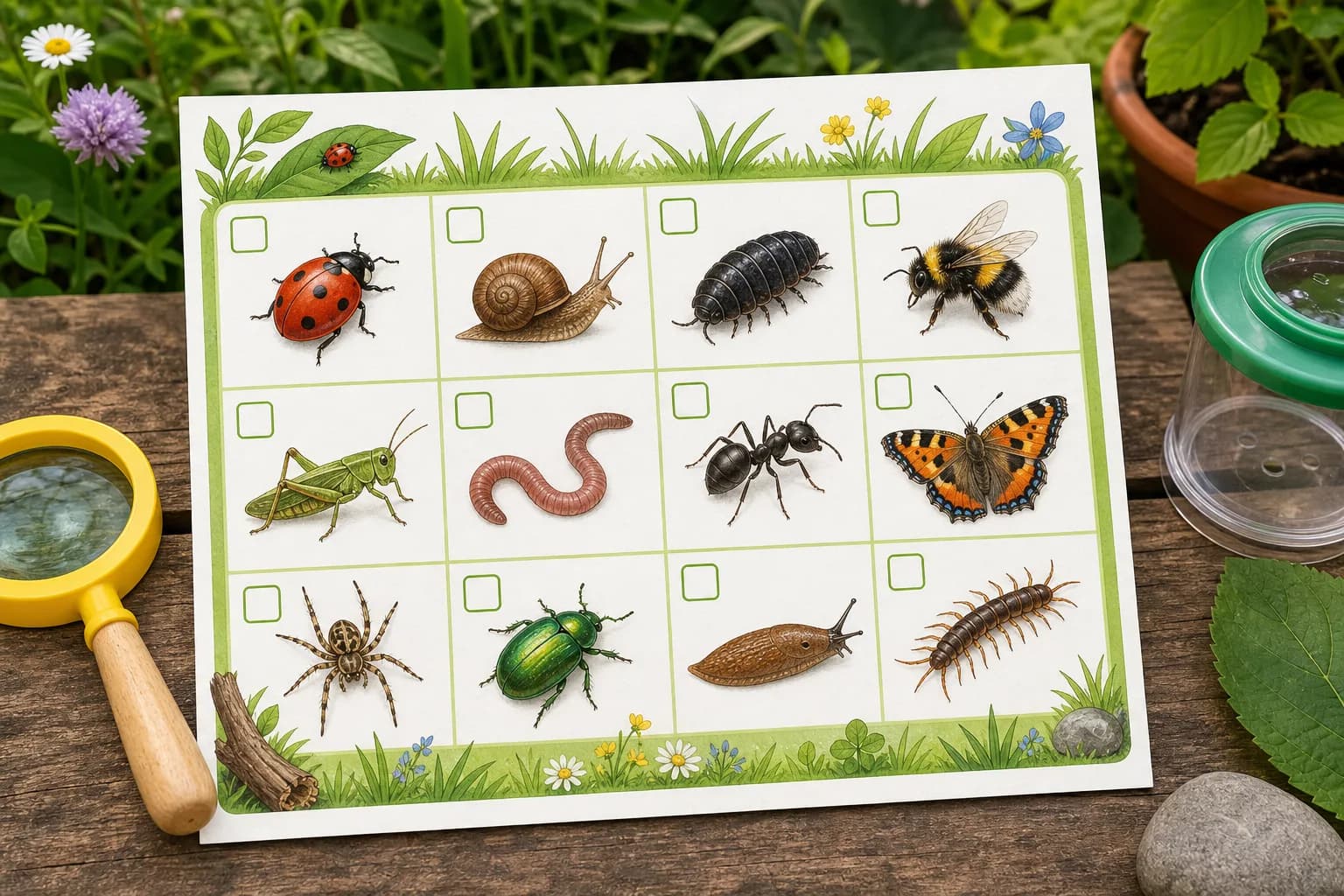Garden Bug Hunt Sheet printable preview
