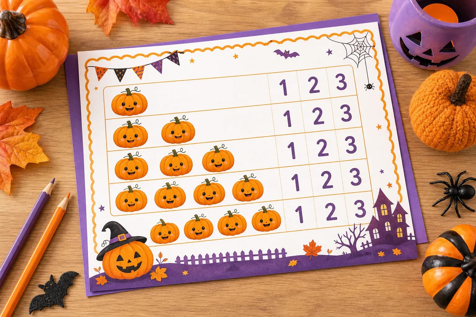 Halloween Counting Sheet printable preview
