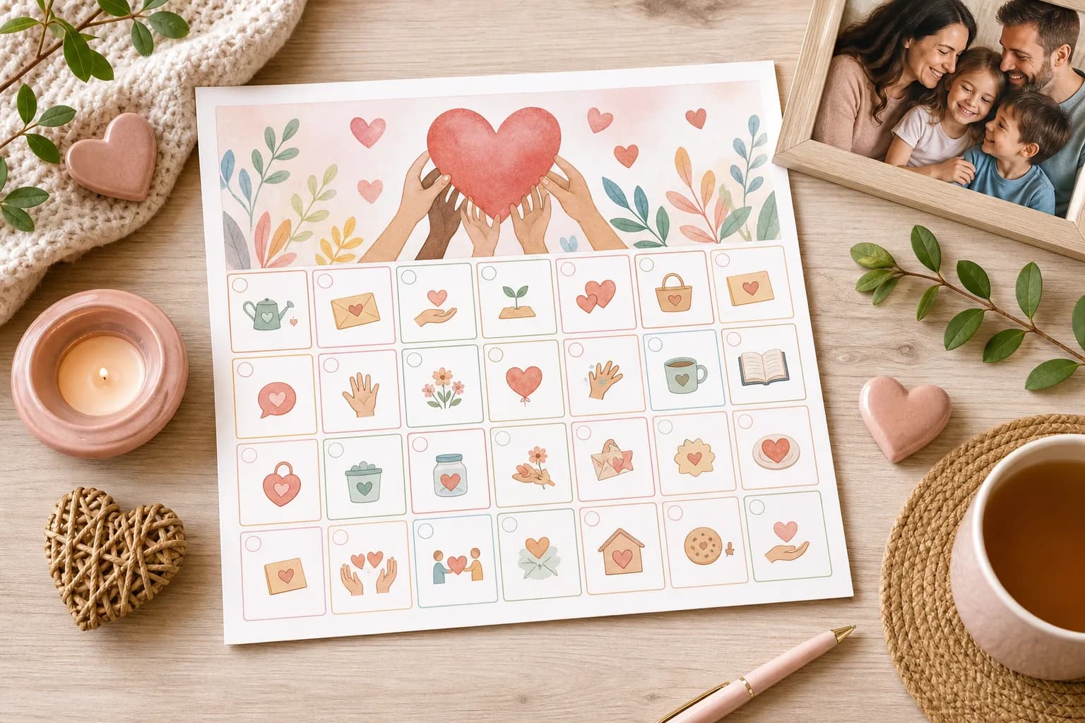 Kindness Challenge Calendar printable preview