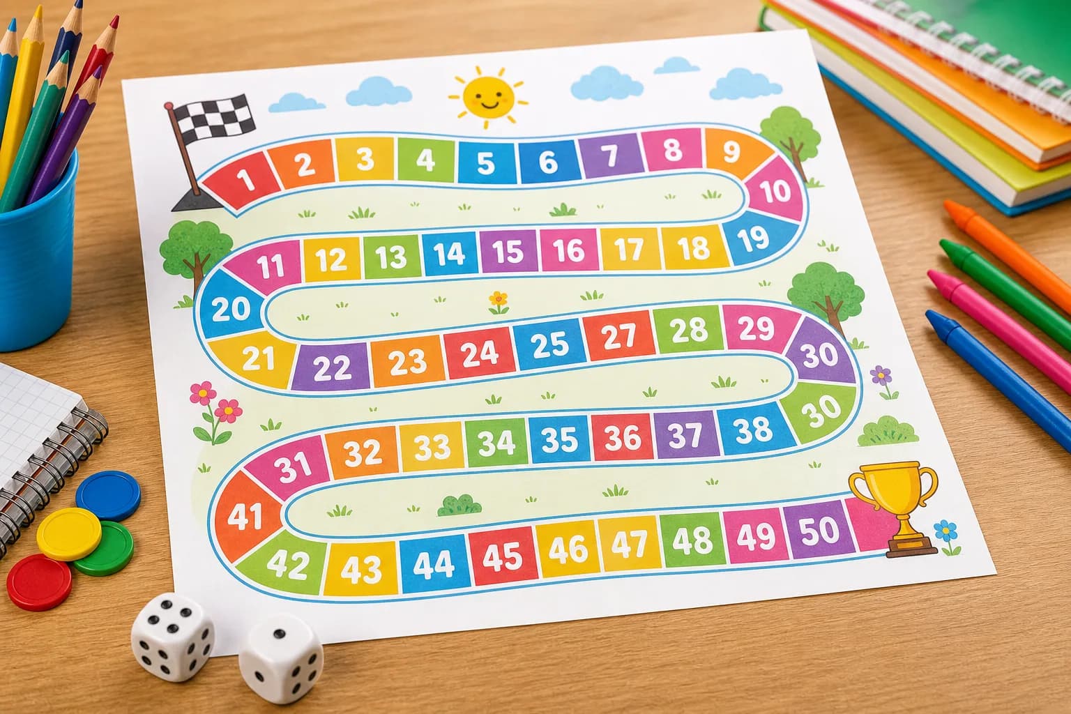 KS1 Maths Dice Game printable preview