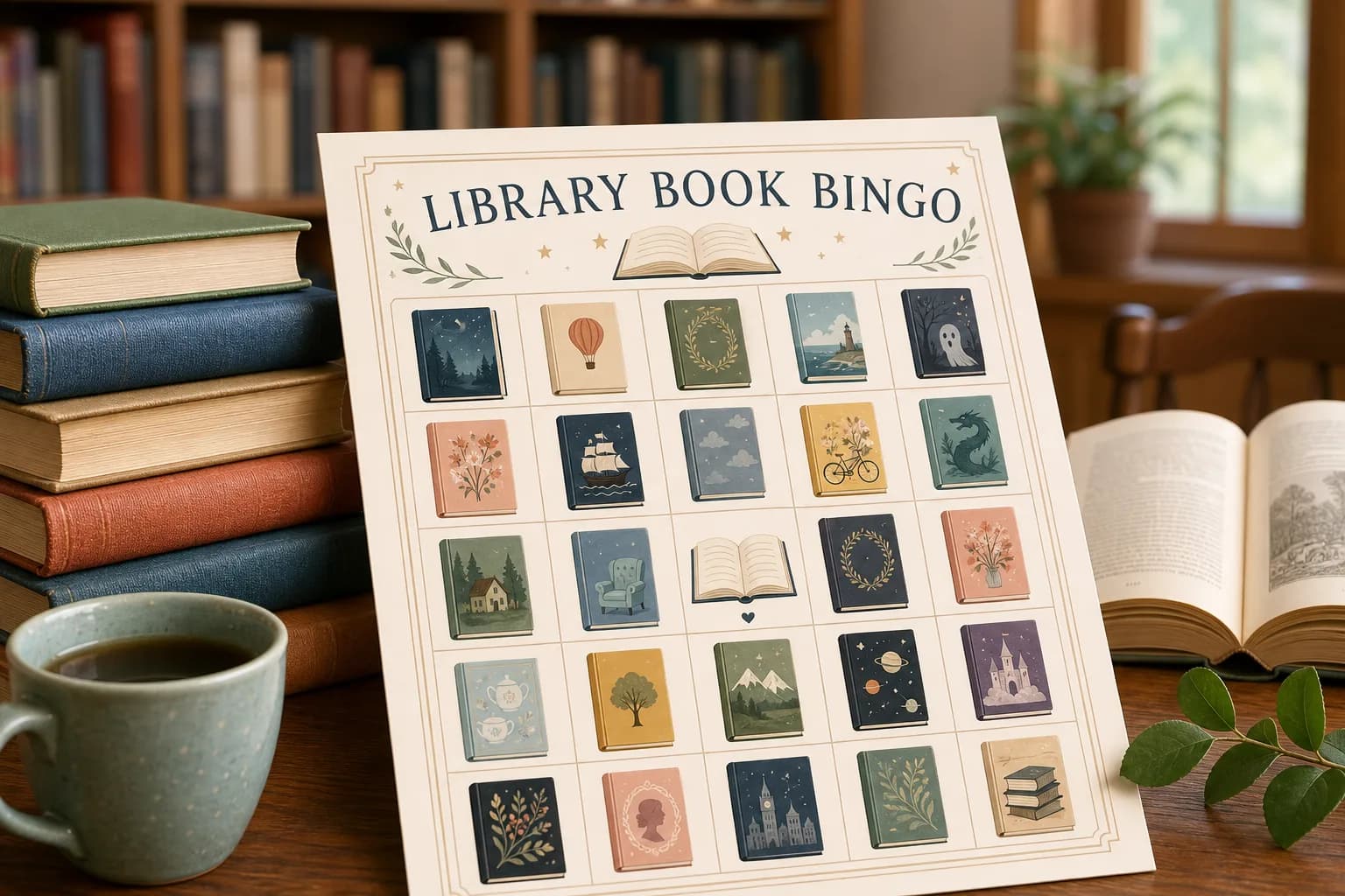 Library Book Bingo printable preview
