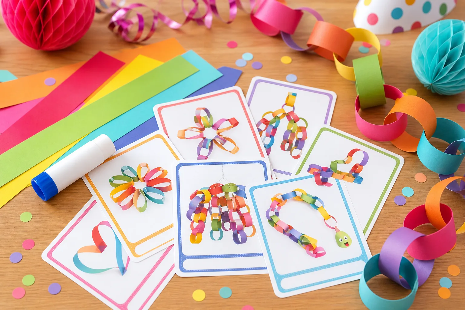 Paper Chain Challenge Cards printable preview