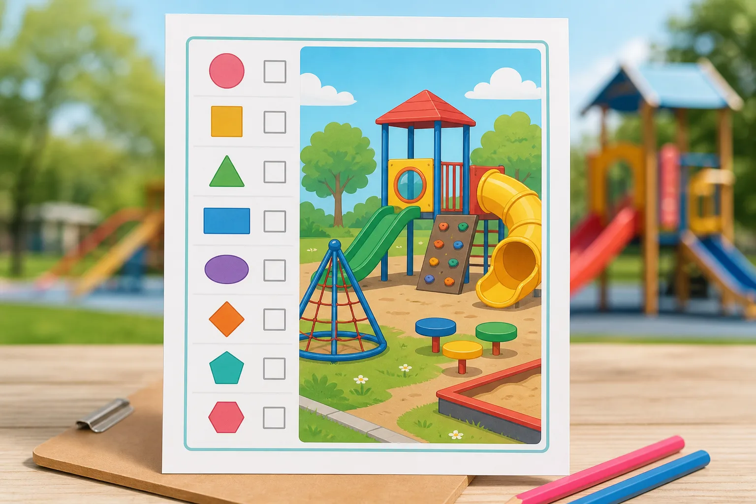 Playground Shape Hunt printable preview